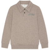 Les Deux Kids Dark Sand Melange College Rugby Polo Sweatshirt Kids