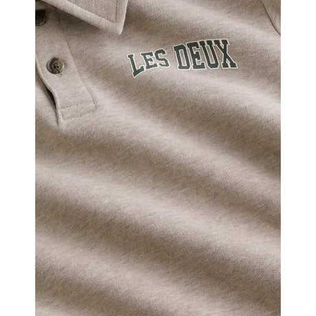Les Deux Kids Dark Sand Melange College Rugby Polo Sweatshirt Kids