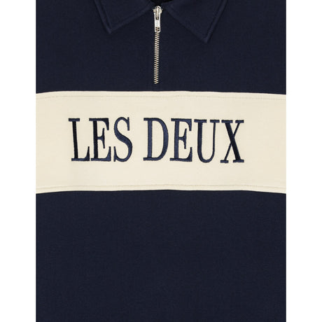 Les Deux Kids Dark Navy Zipper Rugby Sweatshirt Kids