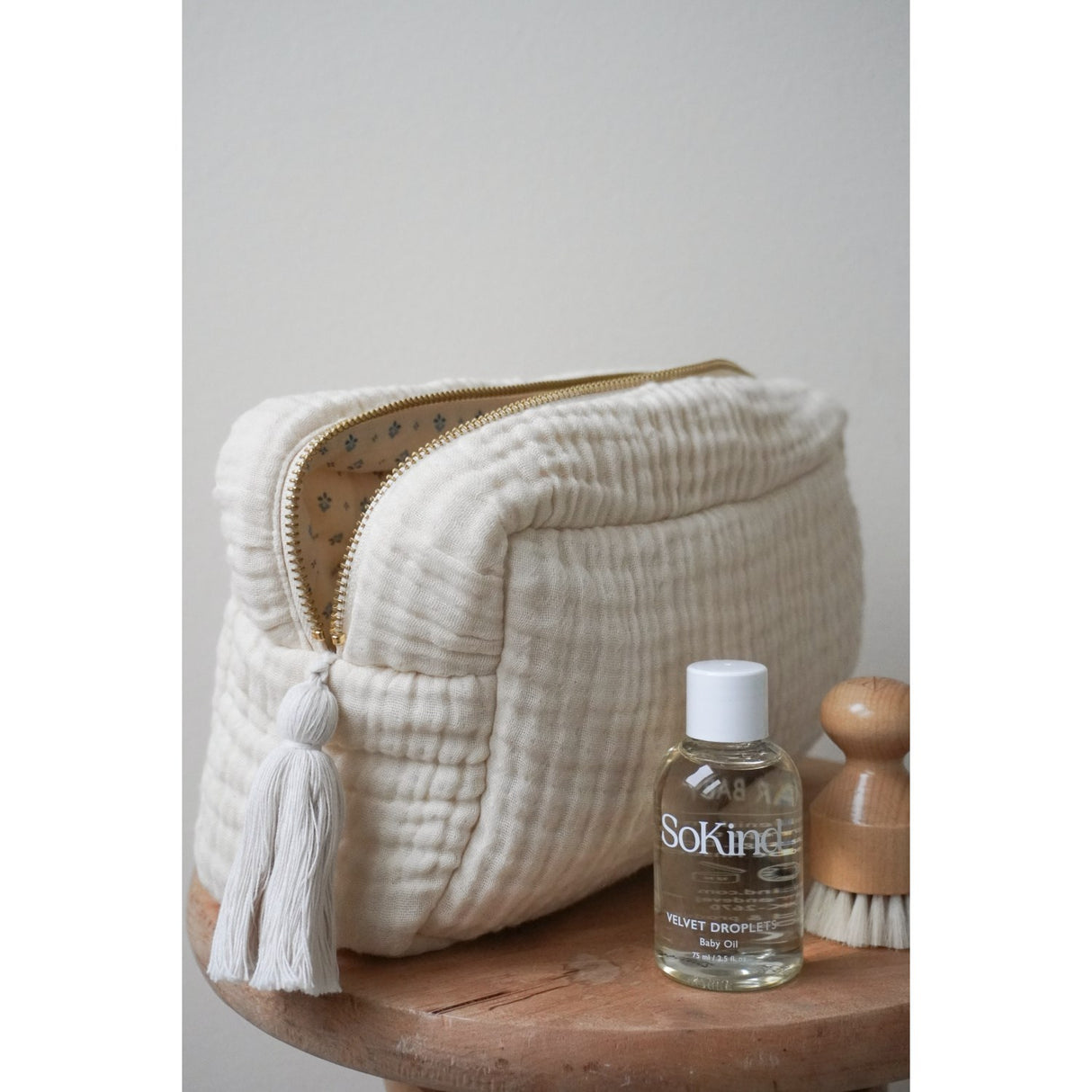 Cam Cam Copenhagen Anique White Capri Muslin Toiletry Bag