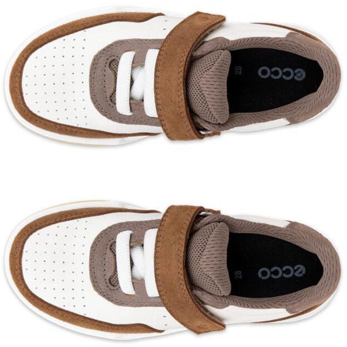 Ecco Camel/White/Marron Street Court K Leather