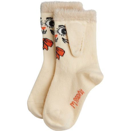 Mini Rodini Off-White Rabbit 1-Pack Ear Socks