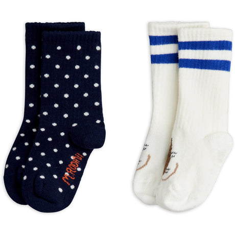 Mini Rodini Multi Elephant Shrew 2-Pack Socks