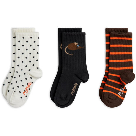Mini Rodini Multi Elephant Shrew 3-Pack Socks