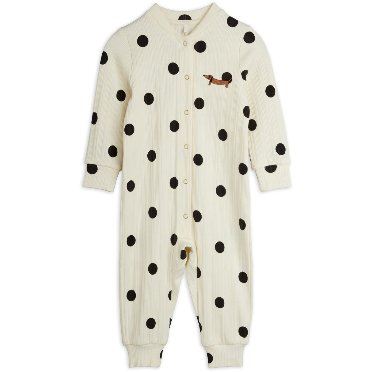 Mini Rodini Off-White Dots AOP Dog Jumpsuit