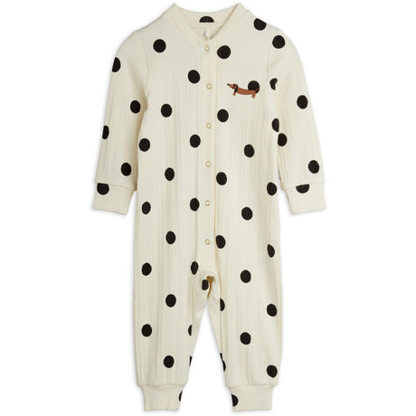Mini Rodini Off-White Dots AOP Dog Jumpsuit