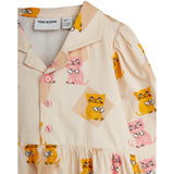 Mini Rodini Multi Kittens AOP Woven Ls Dress