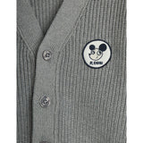 Mini Rodini Grey Melange Ritzratz Patch Knitted Cardigan