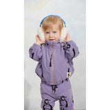 Mini Rodini Purple Penguin AOP Fleece Jacket
