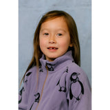 Mini Rodini Purple Penguin AOP Fleece Jacket