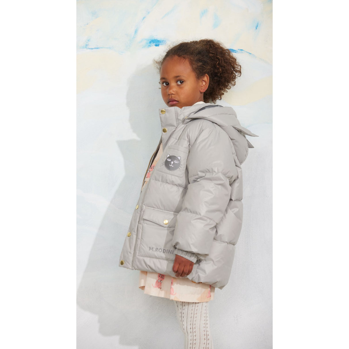 Mini Rodini Grey Cat Ears Heavy Puffer