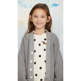 Mini Rodini Grey Melange Ritzratz Patch Knitted Cardigan