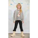 Mini Rodini Grey Melange Ritzratz Patch Knitted Cardigan