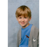 Mini Rodini Grey Melange Ritzratz Patch Knitted Cardigan
