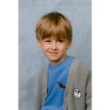 Mini Rodini Grey Melange Ritzratz Patch Knitted Cardigan
