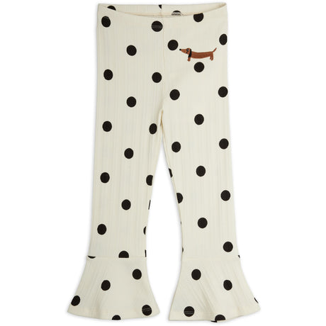 Mini Rodini Off-White Dots AOP Dog Flared Trousers