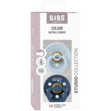 Bibs Baby Blue / Steel Blue Pacifier Colour Holiday Train 2-Pack Latex