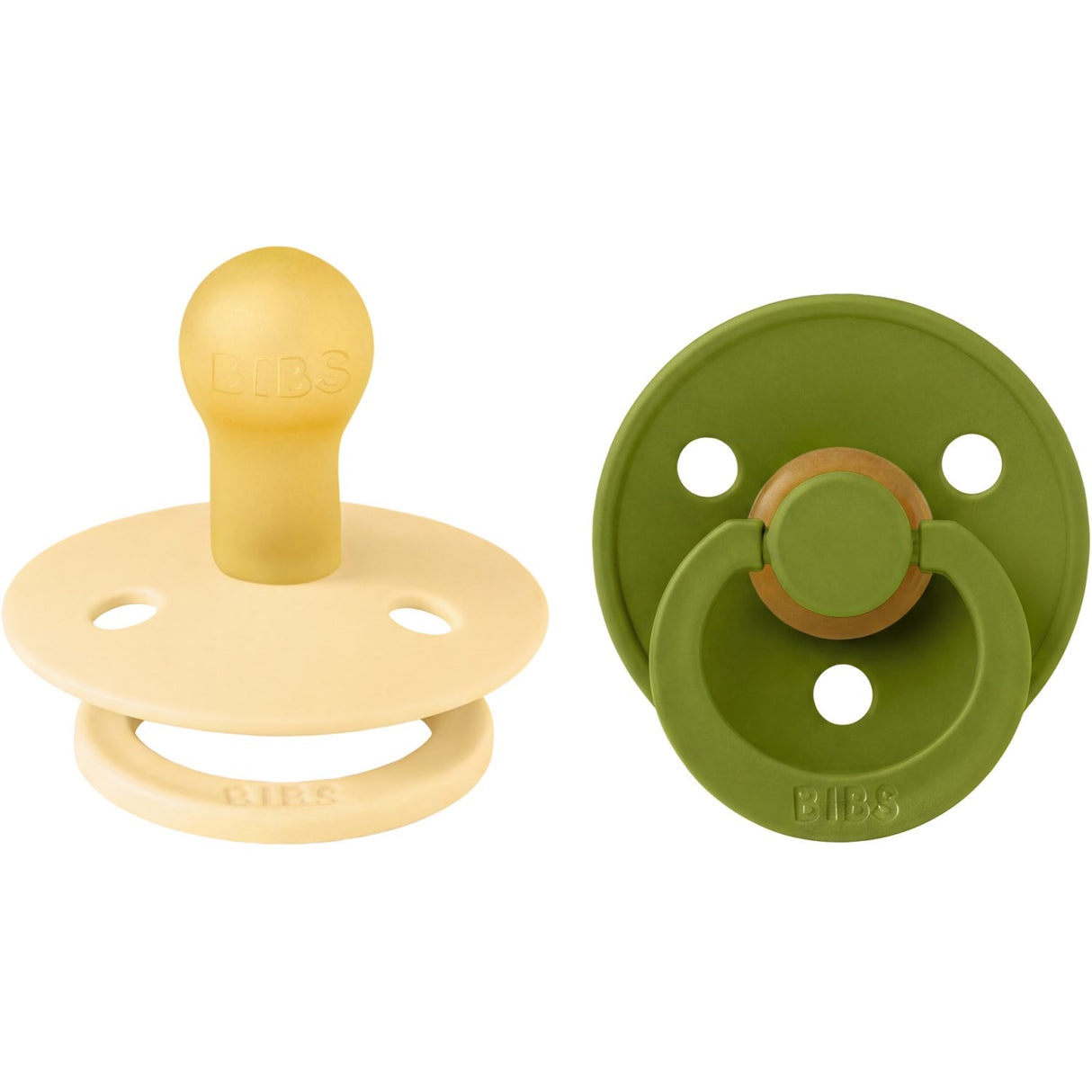 Bibs Pale Butter / Wasabi Pacifier Colour 2-Pack Latex