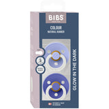 Bibs Hush GLOW / Grape GLOW Pacifier Colour 2-Pack Latex