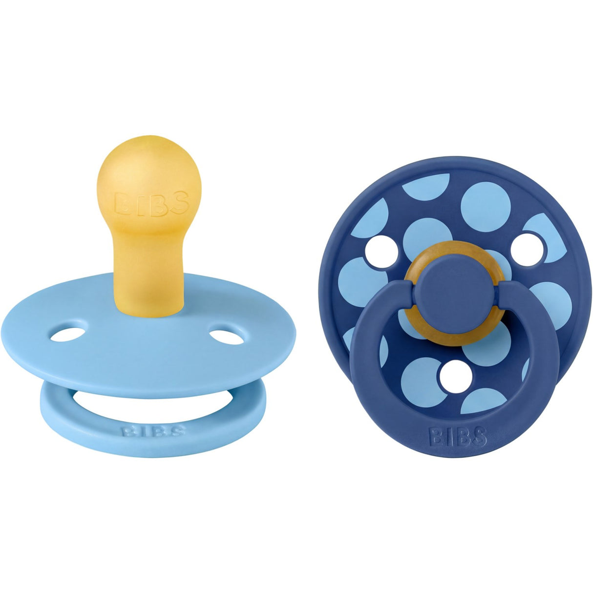 Bibs Breeze / Cornflower Pacifier Studio Colour 2-Pack Polka Mix Latex