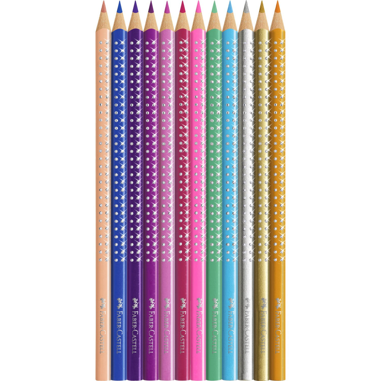 Faber Castell Sparkle Pencil Tin 12 Colour Pencils