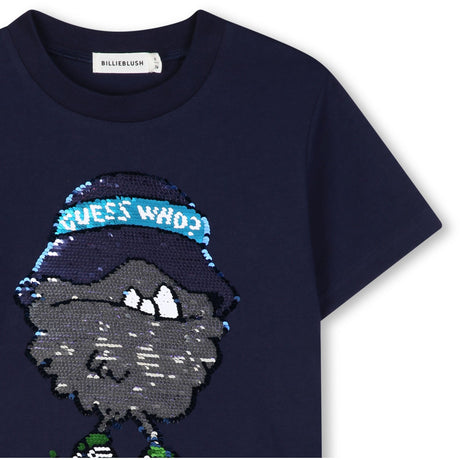 Billieblush Navy Short Sleeves Tee-Shirt