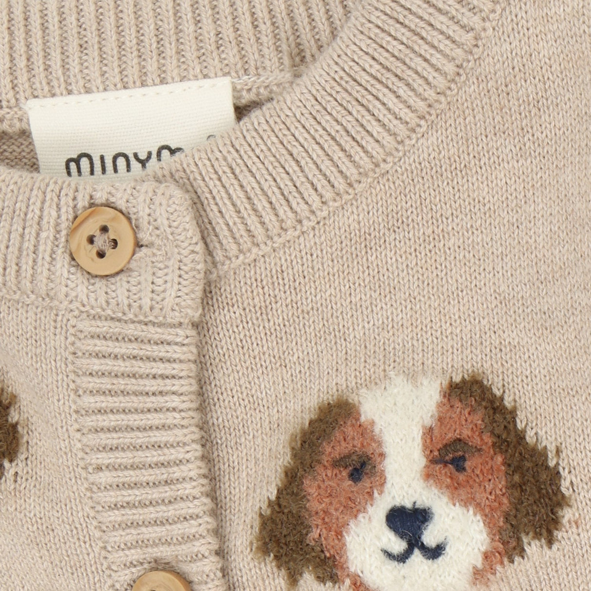 Minymo Beige Melange Cardigan Knit
