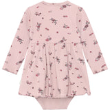 Minymo Fawn Body Dress Ls Aop Rib