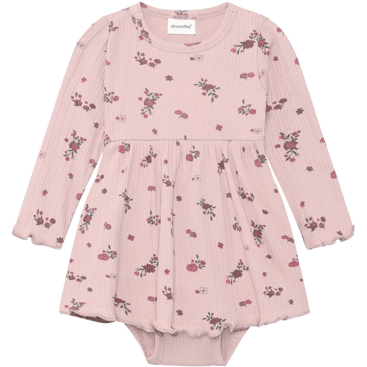Minymo Fawn Body Dress Ls Aop Rib