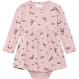 Minymo Fawn Body Dress Ls Aop Rib