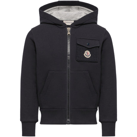 Moncler Navy Zip Up Cardigan