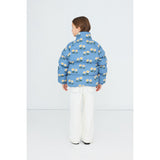 TinyCottons Stone Winter Flowers Short Padded Jacket