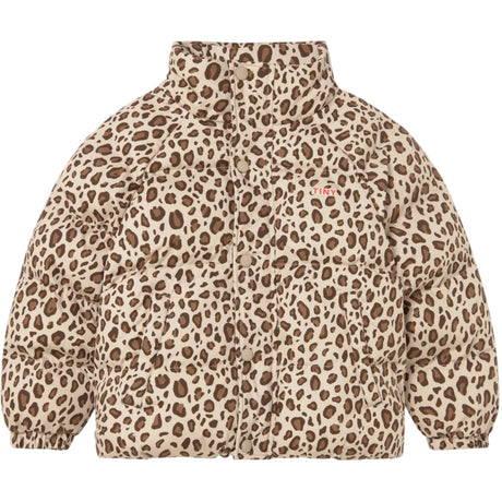 TinyCottons Dark Vanilla Animal Print Short Padded Jacket