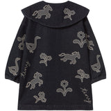 TinyCottons Denim Dark Wash 1 Horses & Flowers Denim Dress