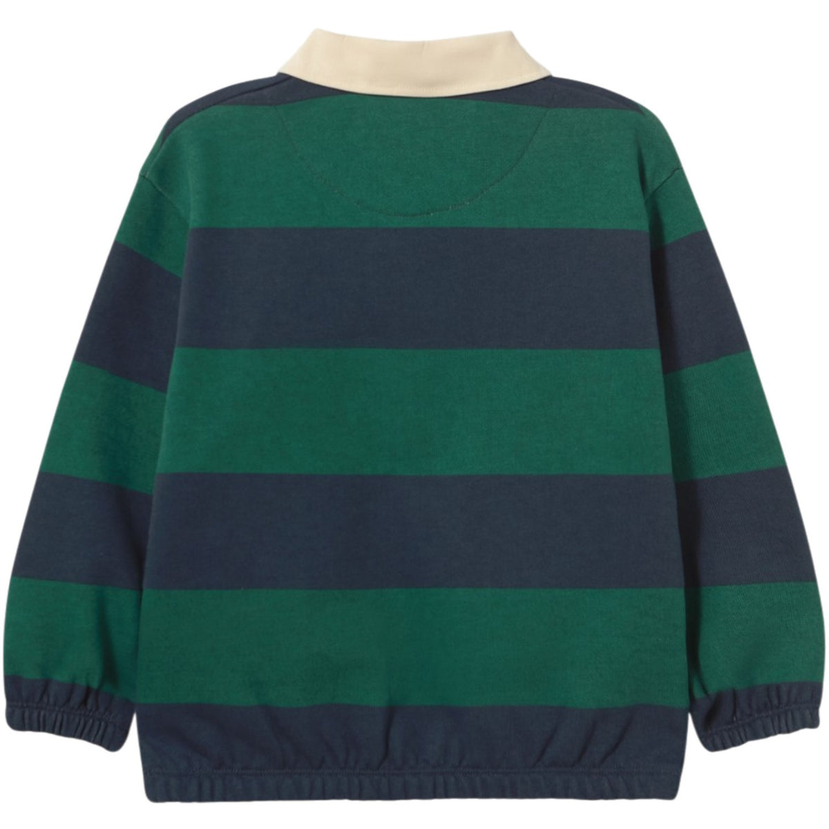 TinyCottons Dark Green Navy Stripes Polo Sweatshirt