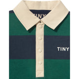 TinyCottons Dark Green Navy Stripes Polo Sweatshirt