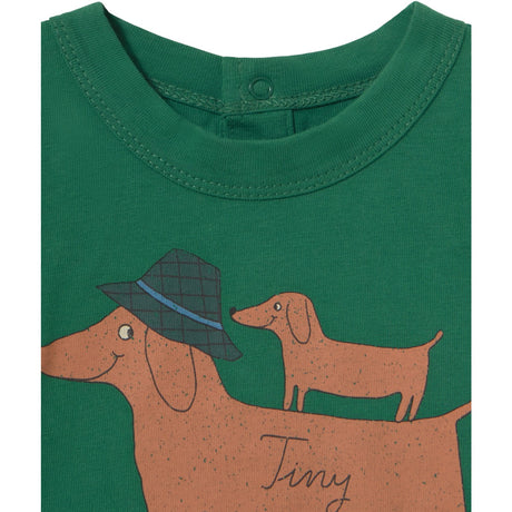 TinyCottons Dark Green Two Dogs Graphic Baby Tee