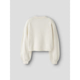 Name It Antique White Black Bow Nkfrina Ls Knit Card Noos