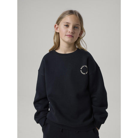 Name It Black Antique White Print Nkfria Ls Rlx Sweat Bru Noos