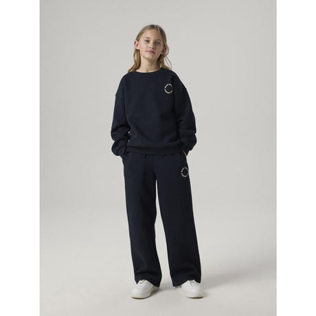 Name It Black Antique White Print Nkfria Wide Sweat Pants Bru Noos