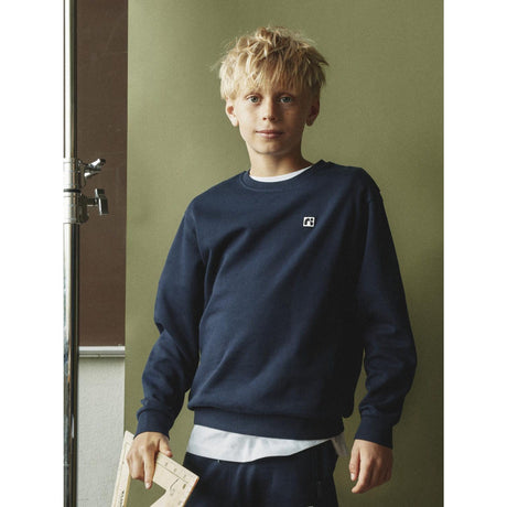 Name It Dark Sapphire Nkmflo Ls Nreg Sweat Bru Noos