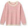 COPENHAGEN COLORS Blossom Pink Stripe Merino Classic Rib Blouse