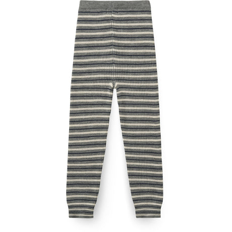 COPENHAGEN COLORS Grey Stripe Merino Classic Rib Leggings With Drawstrings