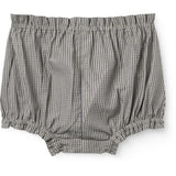 COPENHAGEN COLORS Grey Check Comb. Checkered Emb. Baby Set W. Blouse And Bloomers