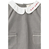 COPENHAGEN COLORS Grey Check Comb. Checkered Emb. Baby Set W. Blouse And Bloomers