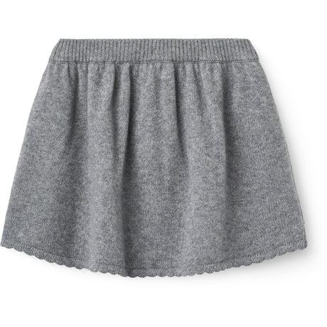 COPENHAGEN COLORS Grey Mel. Cashmere Skirt W. Emb.