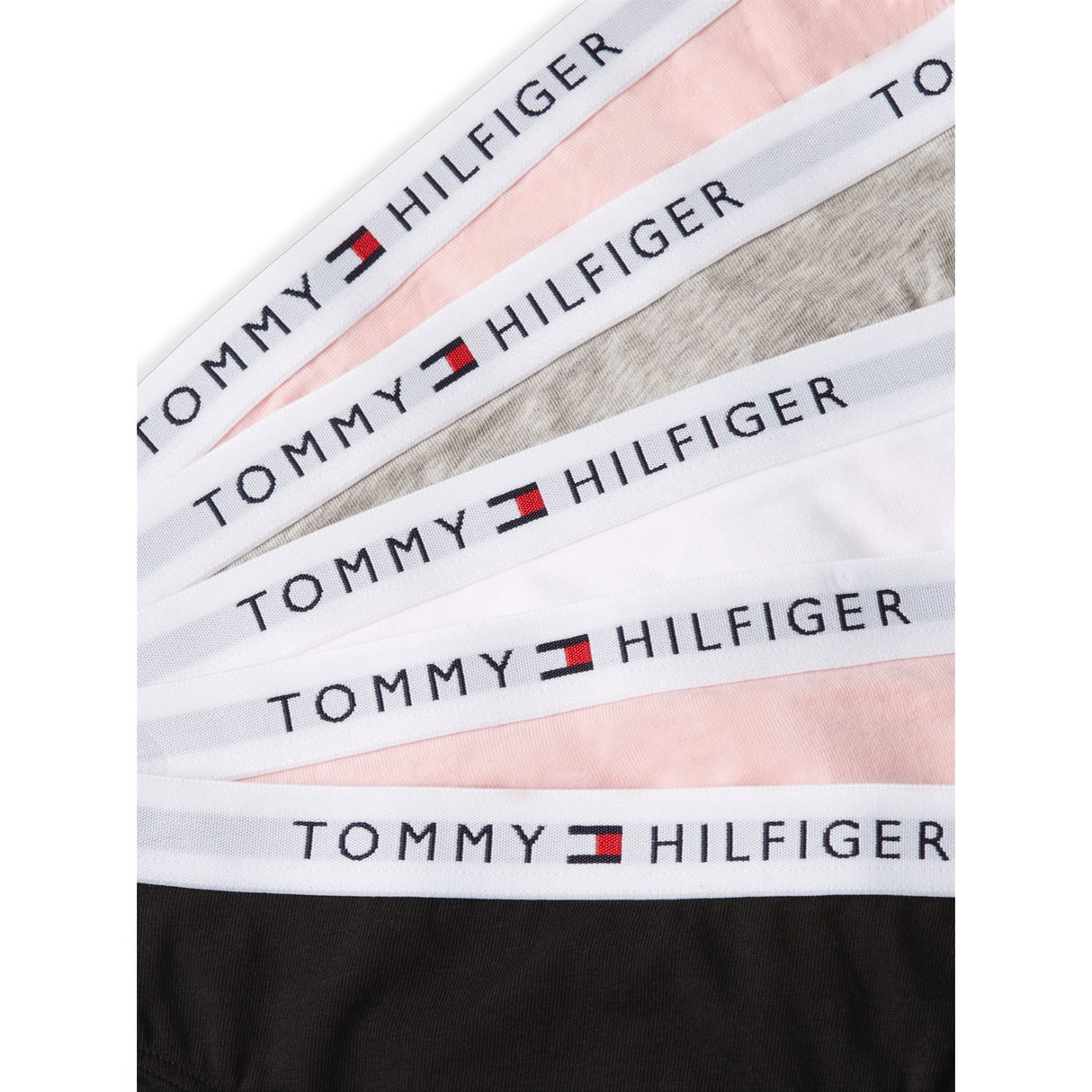 Tommy Hilfiger Grey Htr/ Pink/White/Black-Beige 5-Pack Cotton Bikini