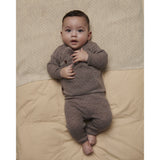 COPENHAGEN COLORS Natural Melange Merino Pattern Baby Cross-Over Cardigan