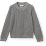 COPENHAGEN COLORS Grey Mel. Knitted Classic Rib Sweater