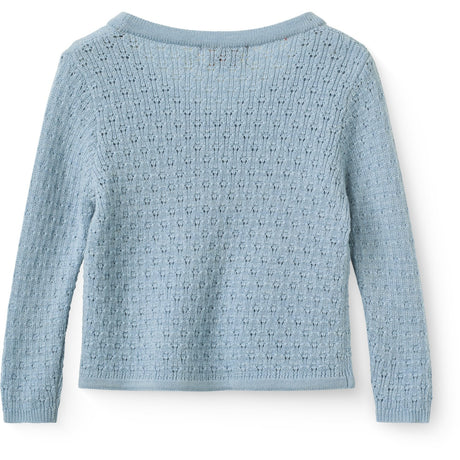 COPENHAGEN COLORS Dusty Blue Merino Pattern Baby Cross-Over Cardigan